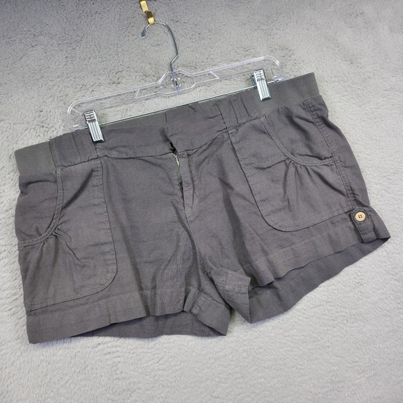 Carve Designs Shorts Womens 12 Gray Mid Rise Linen Coastal Granola Girl Y2K - Picture 1 of 13